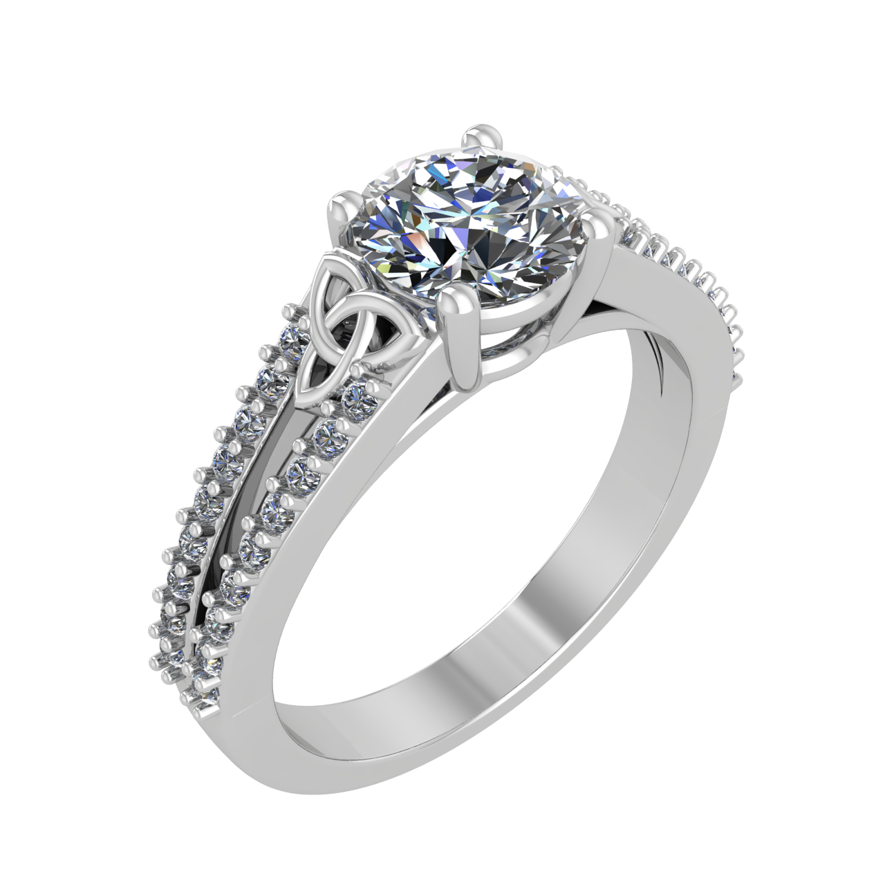 ACCENTED TWISTING  6.50mm ROUND ENGAGEMENT RING
